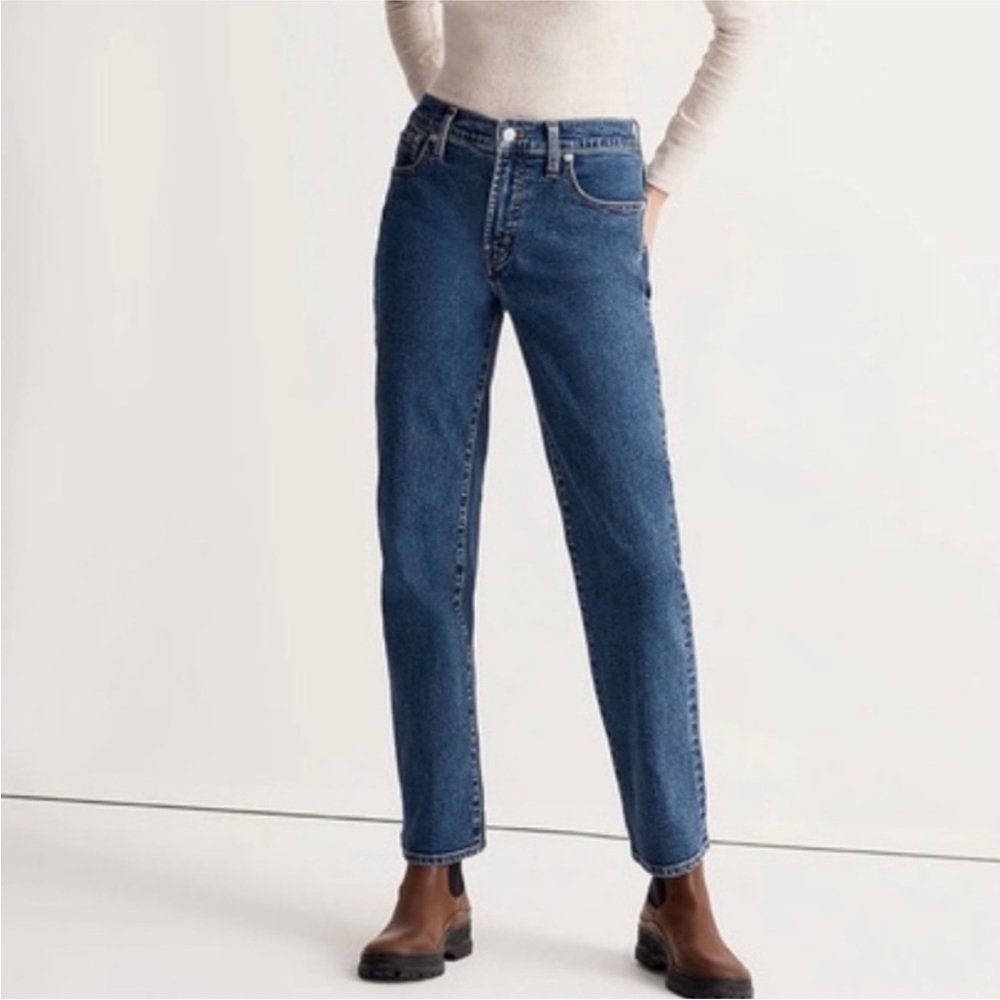 MADEWELL THE PERFECT VINTAGE STRAIGHT JEAN Size 24 Dark Wash Denim Oversized
